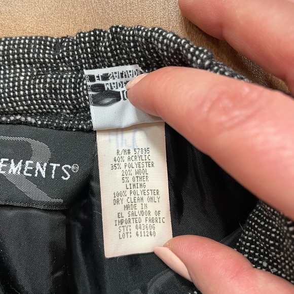 Vintage Black & Grey Wool Blend Embroidered Maxi Skirt With Fringe - Picture 10 of 11